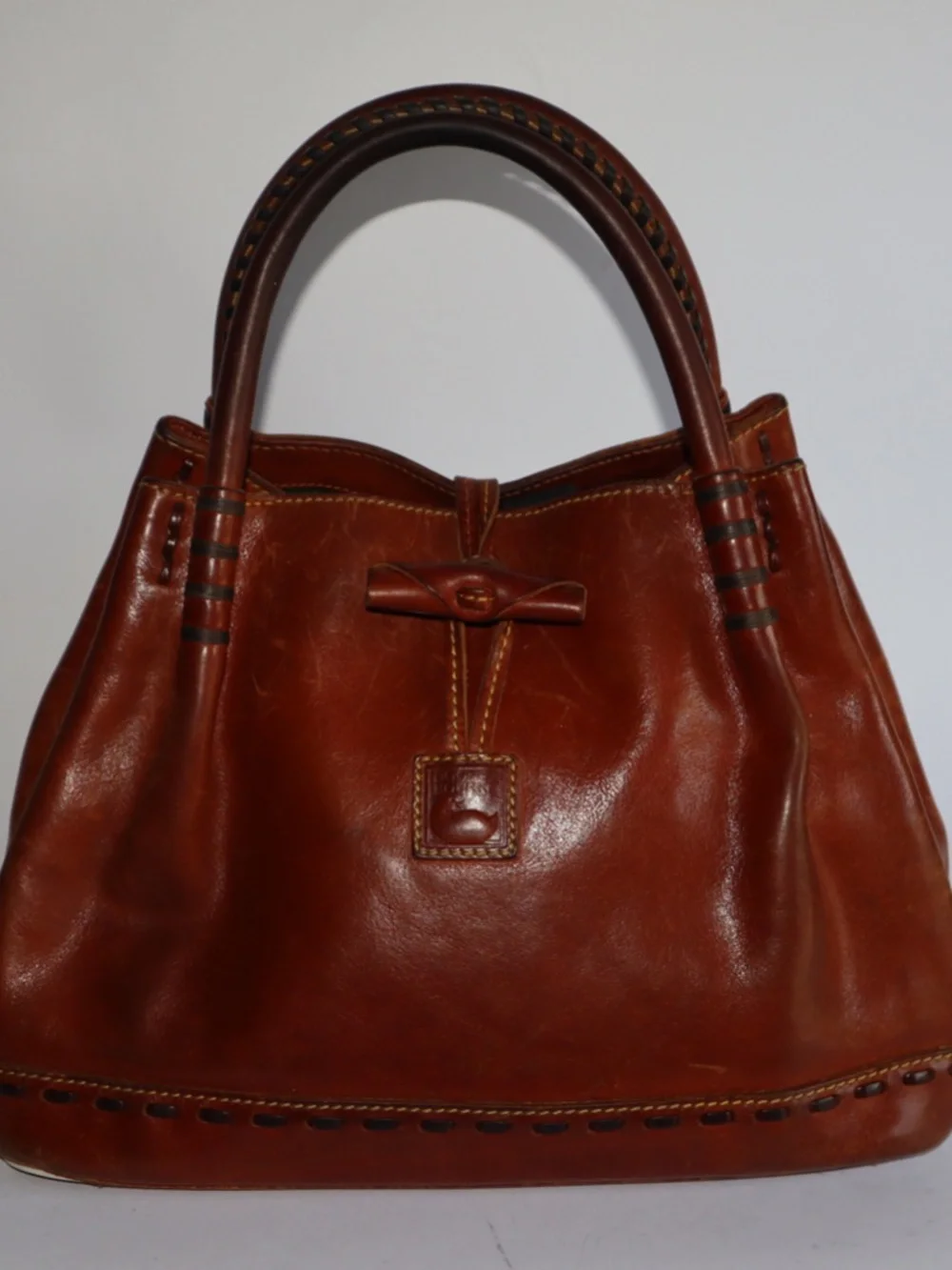 Dooney & Bourke Florentine Leather Double Handle Toggle Bag
